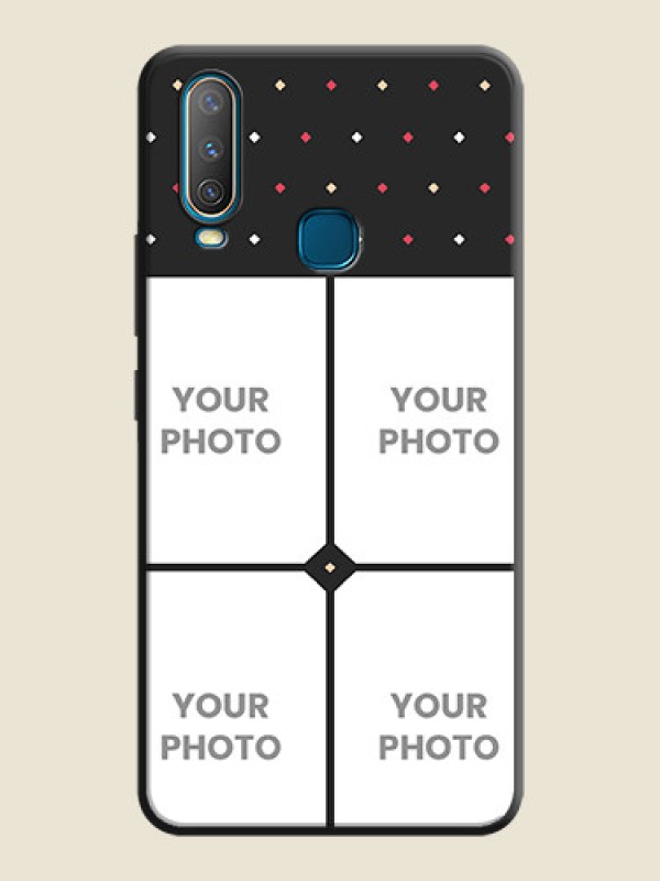 Custom Multicolor Dotted Pattern with 4 Image Holder on Space Black Custom Soft Matte Phone Cases - Vivo U10 - alternate view