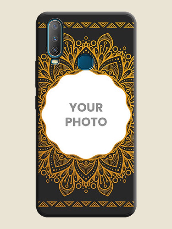 Custom Round Image with Floral Design - Photo on Space Black Soft Matte Mobile Cover - Vivo U10 - alternate view