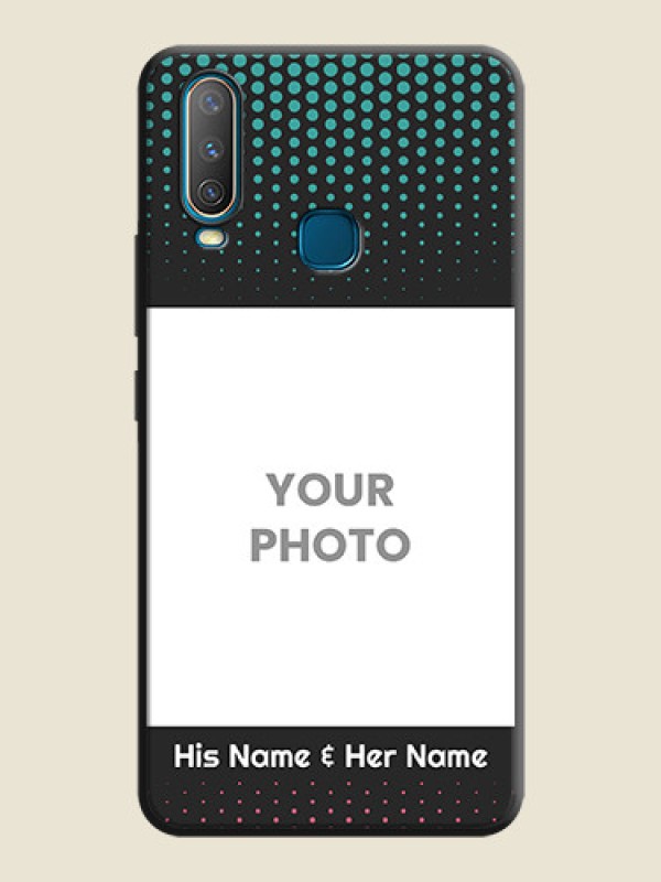 Custom Faded Dots with Grunge Photo Frame and Text on Space Black Custom Soft Matte Phone Cases - Vivo U10 - alternate view