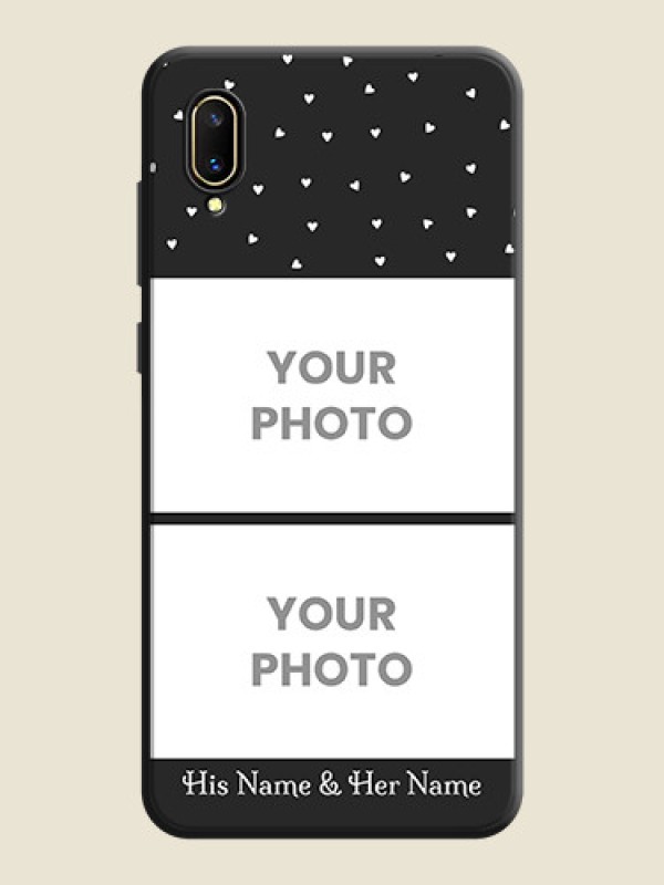 Custom Miniature Love Symbols with Name on Space Black Custom Soft Matte Back Cover - Vivo V11 Pro - alternate view