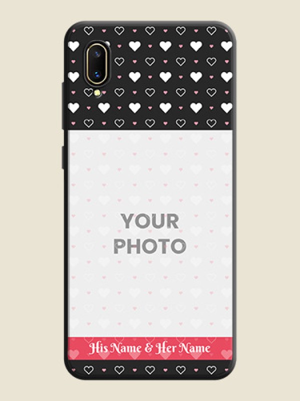 Custom White Color Love Symbols with Text Design on Photo on Space Black Soft Matte Phone Cover - Vivo V11 Pro - alternate view