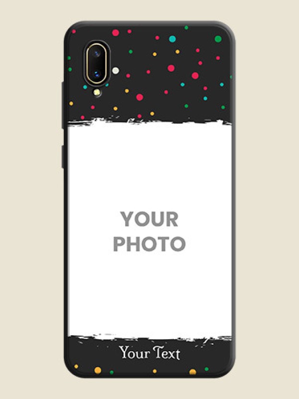 Custom Multicolor Dotted Pattern with Text on Space Black Custom Soft Matte Phone Back Cover - Vivo V11 Pro - alternate view