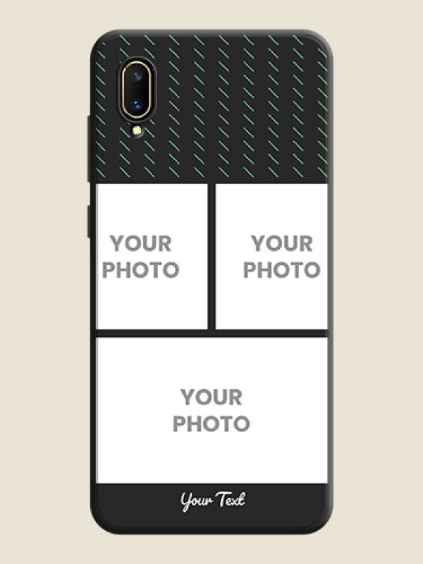 Custom Cross Dotted Pattern with 2 Image Holder  on Personalised Space Black Soft Matte Cases - Vivo V11 Pro - alternate view