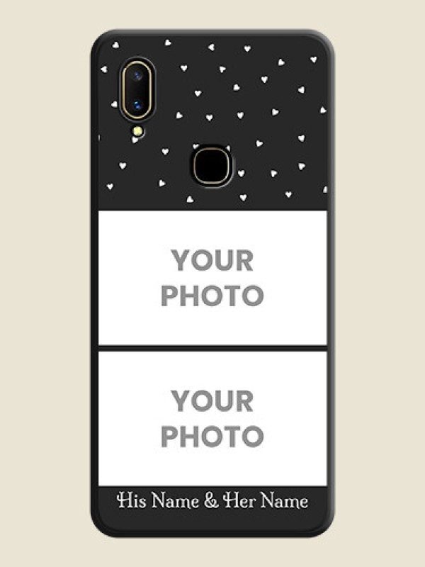 Custom Miniature Love Symbols with Name on Space Black Custom Soft Matte Back Cover - Vivo V11 - alternate view