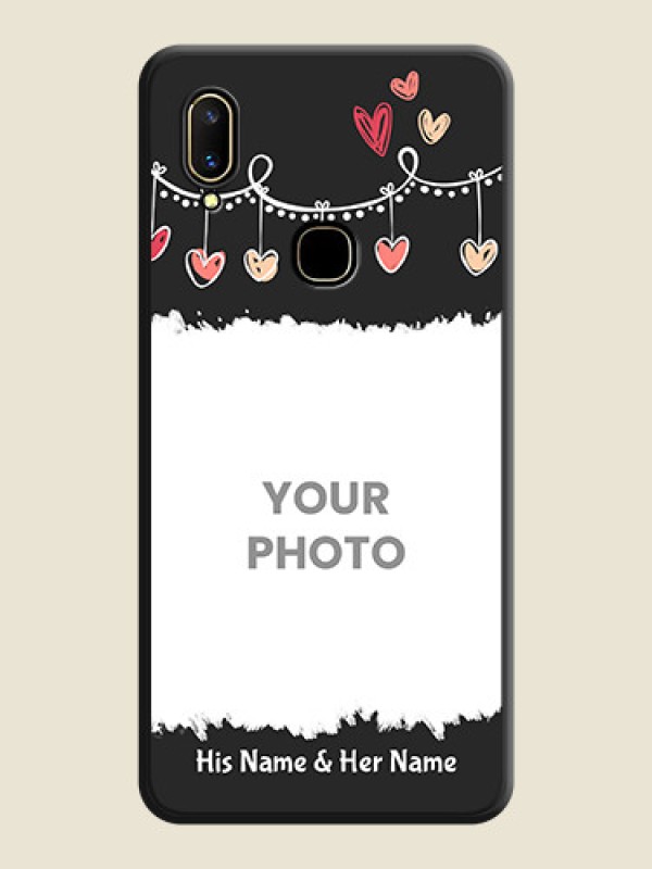 Custom Pink Love Hangings with Name on Space Black Custom Soft Matte Phone Cases - Vivo V11 - alternate view