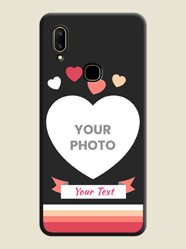 Custom Love Shaped Photo with Colorful Stripes on Personalised Space Black Soft Matte Cases - Vivo V11 - alternate view