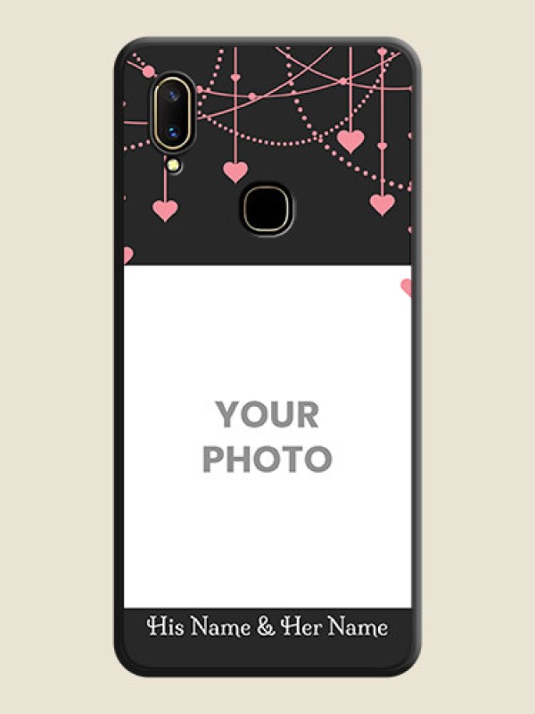 Custom Pink Love Hangings with Text on Space Black Custom Soft Matte Back Cover - Vivo V11 - alternate view