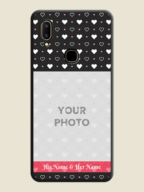 Custom White Color Love Symbols with Text Design - Photo on Space Black Soft Matte Phone Cover - Vivo V11 - alternate view