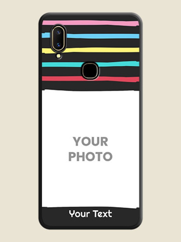 Custom Multicolor Lines with Image on Space Black Personalized Soft Matte Phone Covers - Vivo V11 - alternate view