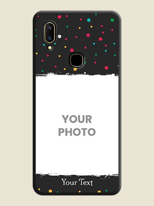 Custom Multicolor Dotted Pattern with Text on Space Black Custom Soft Matte Phone Back Cover - Vivo V11 - alternate view