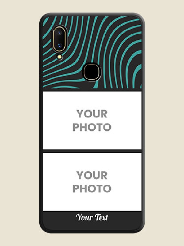 Custom Wave Pattern with 2 Image Holder on Space Black Personalized Soft Matte Phone Covers - Vivo V11 - alternate view