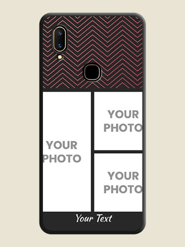 Custom Wave Pattern with 3 Image Holder on Space Black Custom Soft Matte Back Cover - Vivo V11 - alternate view