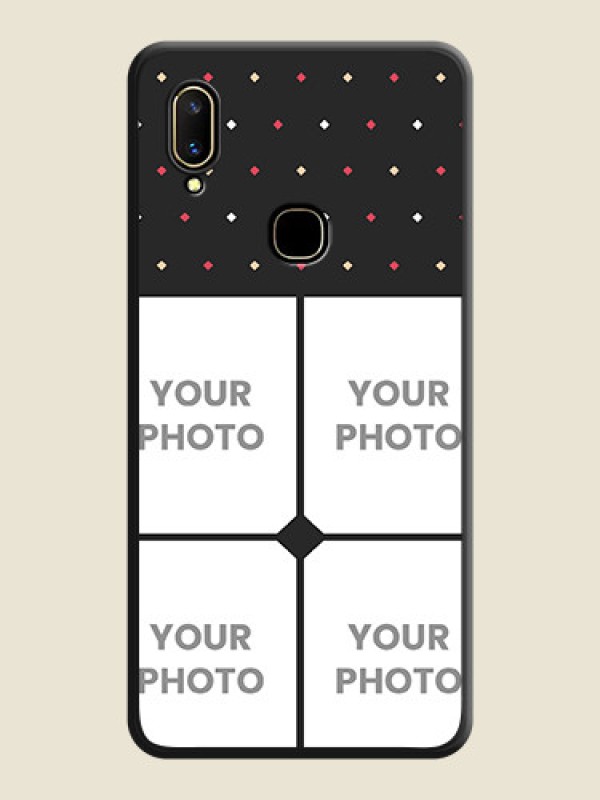 Custom Multicolor Dotted Pattern with 4 Image Holder on Space Black Custom Soft Matte Phone Cases - Vivo V11 - alternate view