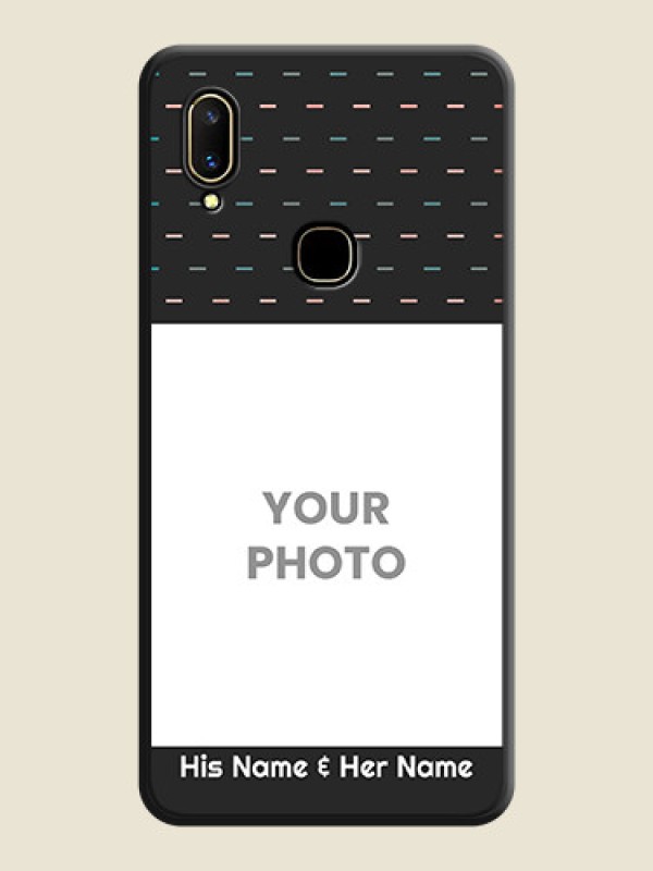 Custom Line Pattern Design with Text on Space Black Custom Soft Matte Phone Back Cover - Vivo V11 - alternate view