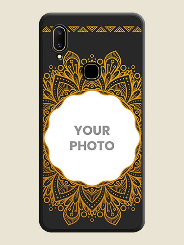 Custom Round Image with Floral Design - Photo on Space Black Soft Matte Mobile Cover - Vivo V11 - alternate view