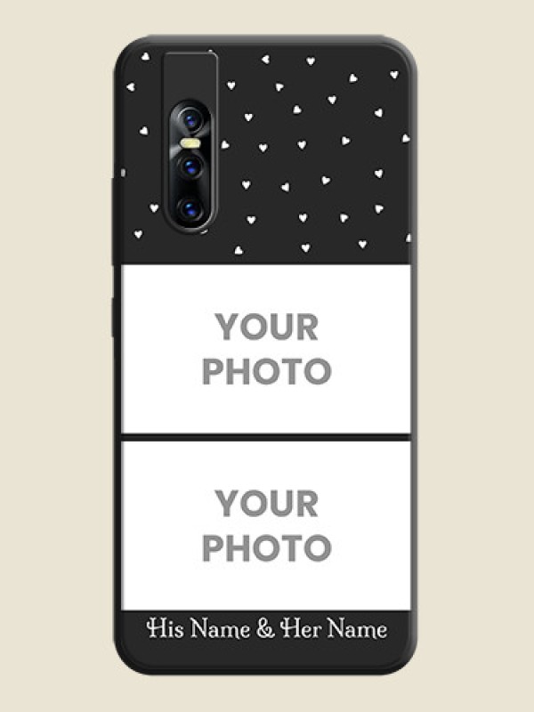 Custom Miniature Love Symbols with Name on Space Black Custom Soft Matte Back Cover - Vivo V15 Pro - alternate view