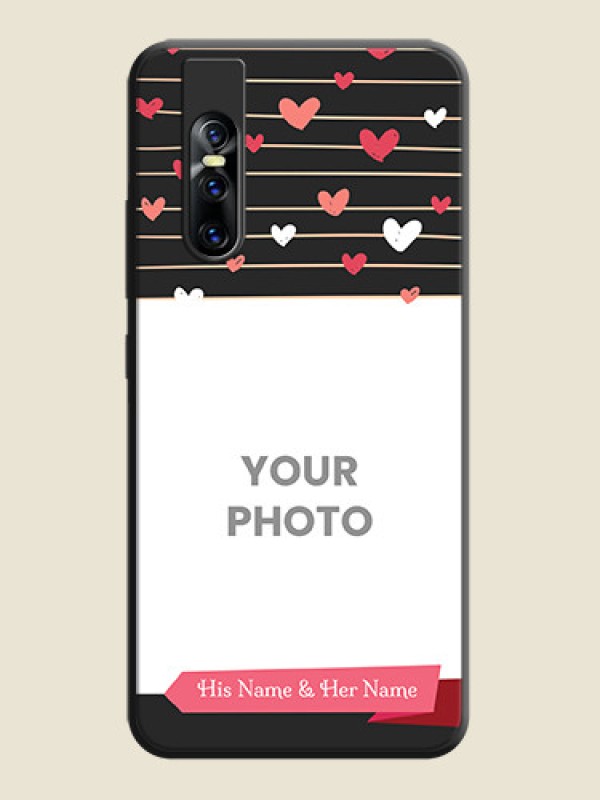 Custom Love Pattern with Name on Pink Ribbon  - Photo on Space Black Soft Matte Back Cover - Vivo V15 Pro - alternate view