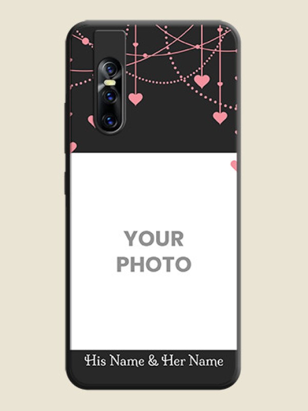 Custom Pink Love Hangings with Text on Space Black Custom Soft Matte Back Cover - Vivo V15 Pro - alternate view