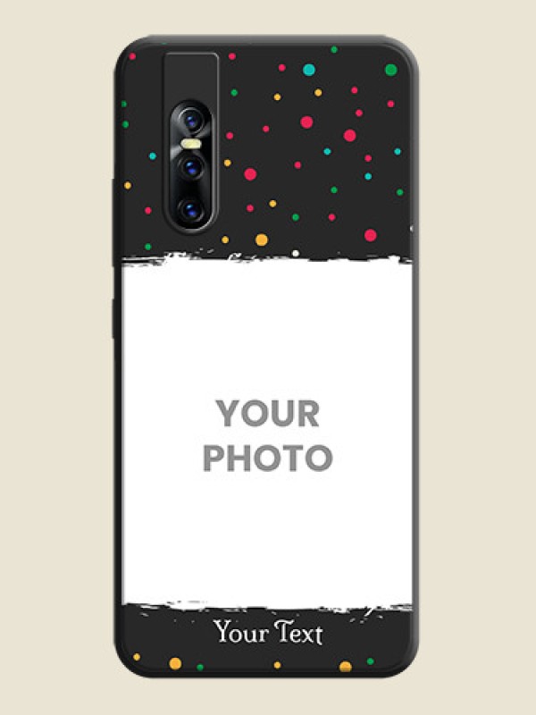 Custom Multicolor Dotted Pattern with Text on Space Black Custom Soft Matte Phone Back Cover - Vivo V15 Pro - alternate view