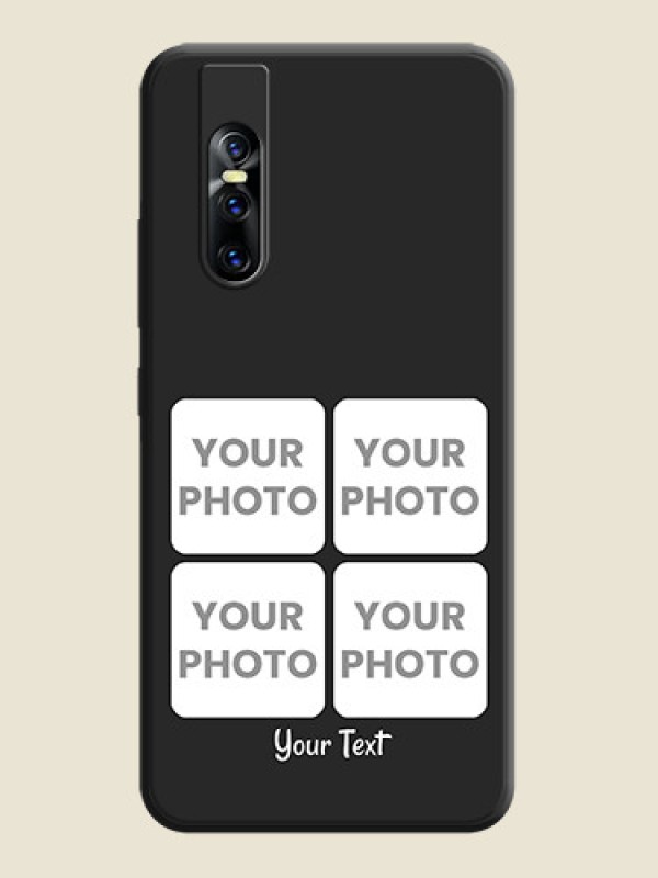 Custom Floral Art with 6 Image Holder - Photo on Space Black Soft Matte Mobile Case - Vivo V15 Pro - alternate view
