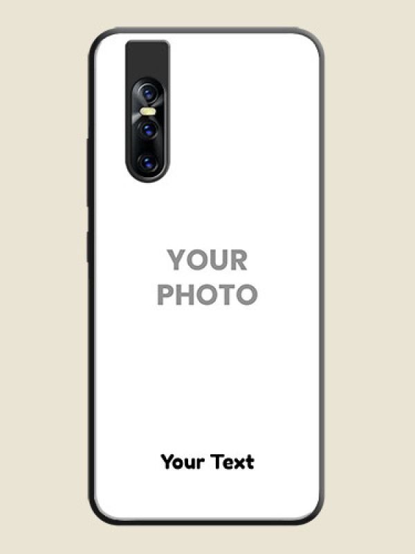 Custom Full Single Pic Upload With Text On Space Black Personalized Soft Matte Phone Covers -Vivo V15 Pro - alternate view