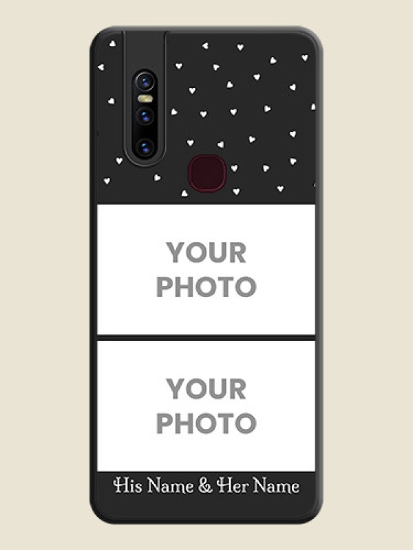 Custom Miniature Love Symbols with Name on Space Black Custom Soft Matte Back Cover - Vivo V15 - alternate view