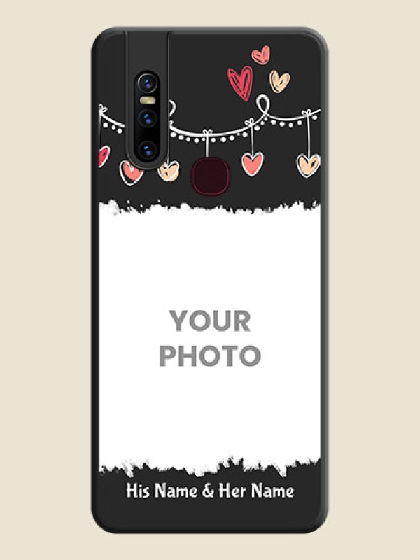 Custom Pink Love Hangings with Name on Space Black Custom Soft Matte Phone Cases - Vivo V15 - alternate view
