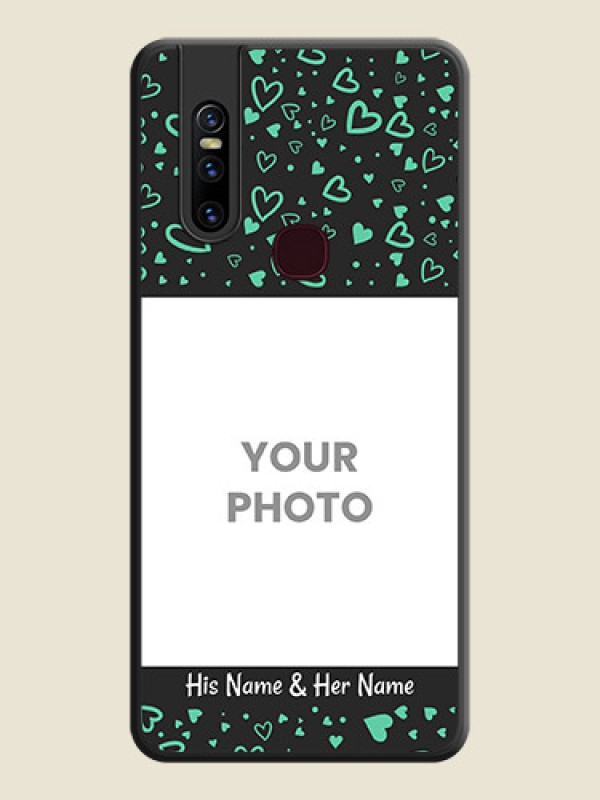 Custom Sea Green Indefinite Love Pattern on Photo on Space Black Soft Matte Mobile Cover - Vivo V15 - alternate view