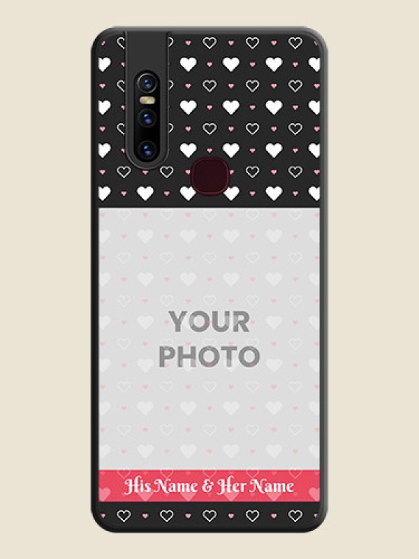 Custom White Color Love Symbols with Text Design on Photo on Space Black Soft Matte Phone Cover - Vivo V15 - alternate view