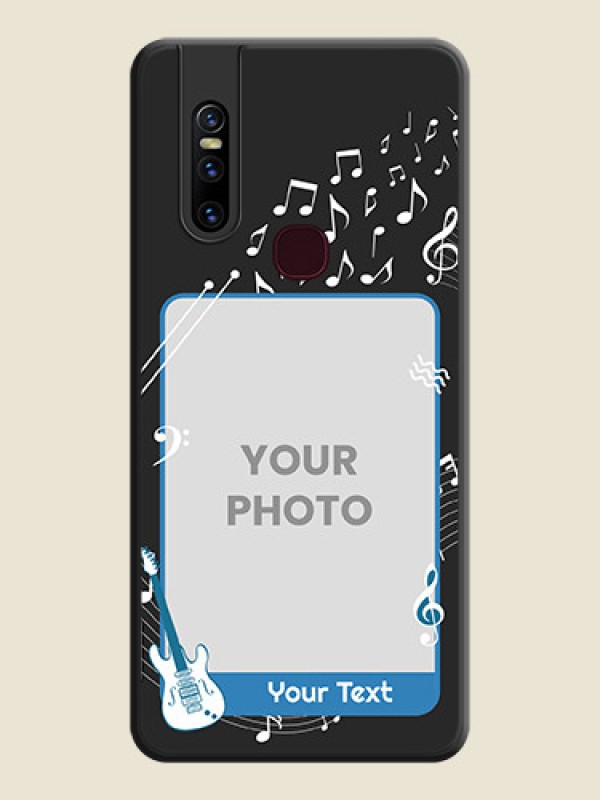 Custom Musical Theme Design with Text on Photo on Space Black Soft Matte Mobile Case - Vivo V15 - alternate view
