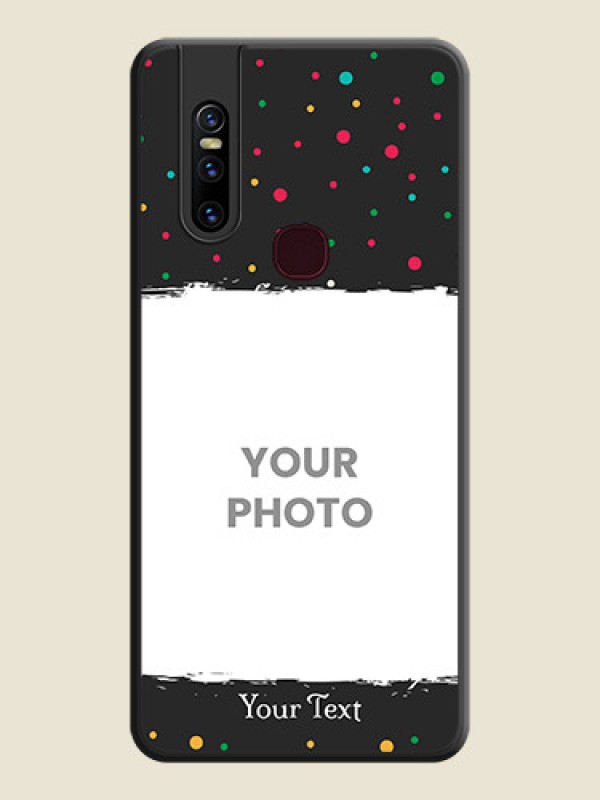 Custom Multicolor Dotted Pattern with Text on Space Black Custom Soft Matte Phone Back Cover - Vivo V15 - alternate view
