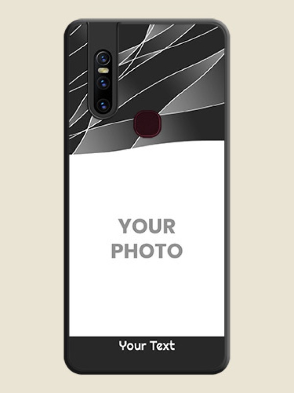 Custom Mixed Wave Lines on Photo on Space Black Soft Matte Mobile Cover - Vivo V15 - alternate view