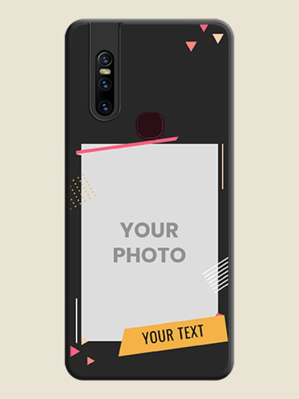 Custom Photo Frame with Triangle Small Dots on Photo on Space Black Soft Matte Back Cover - Vivo V15 - alternate view