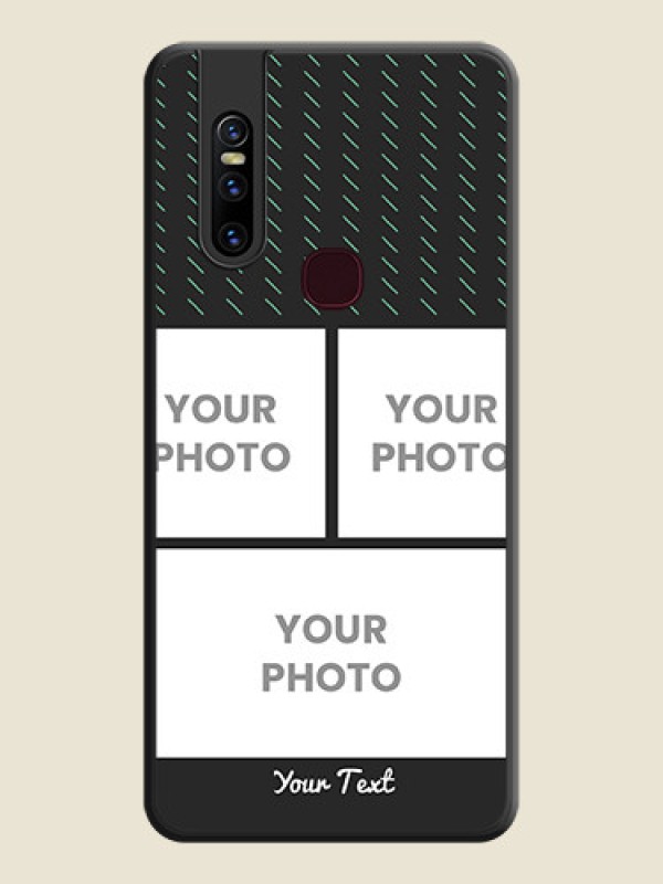 Custom Cross Dotted Pattern with 2 Image Holder  on Personalised Space Black Soft Matte Cases - Vivo V15 - alternate view
