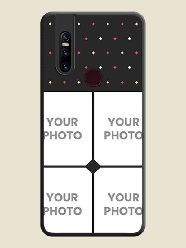 Custom Multicolor Dotted Pattern with 4 Image Holder on Space Black Custom Soft Matte Phone Cases - Vivo V15 - alternate view