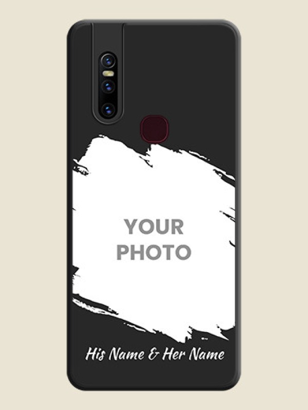 Custom Grunge Brush Strokes on Photo on Space Black Soft Matte Back Cover - Vivo V15 - alternate view