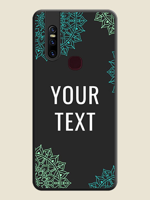 Custom Your Name with Floral Design on Space Black Custom Soft Matte Back Cover - Vivo V15 - alternate view