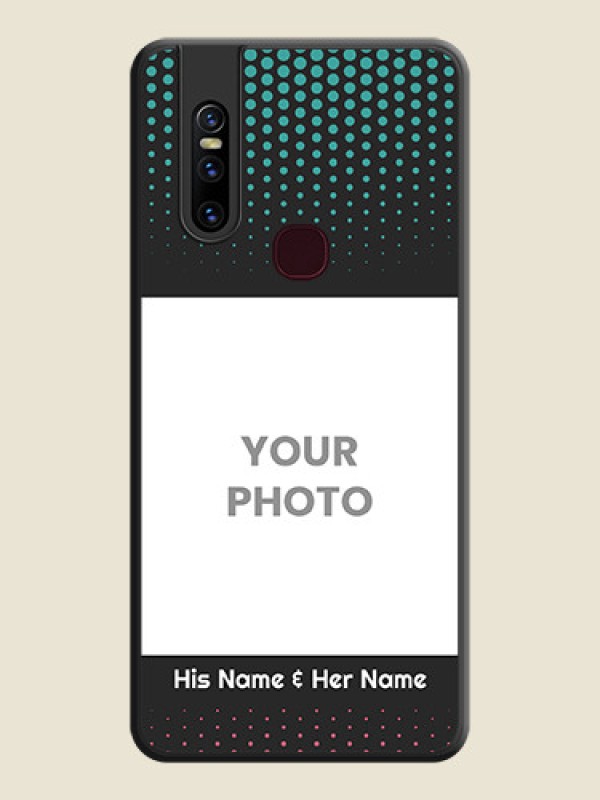 Custom Faded Dots with Grunge Photo Frame and Text on Space Black Custom Soft Matte Phone Cases - Vivo V15 - alternate view