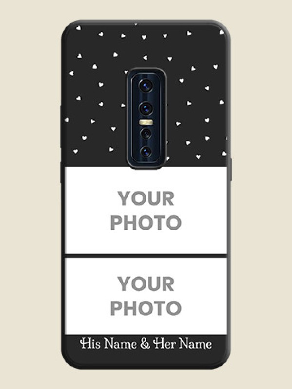 Custom Miniature Love Symbols with Name on Space Black Custom Soft Matte Back Cover - Vivo V17 Pro - alternate view