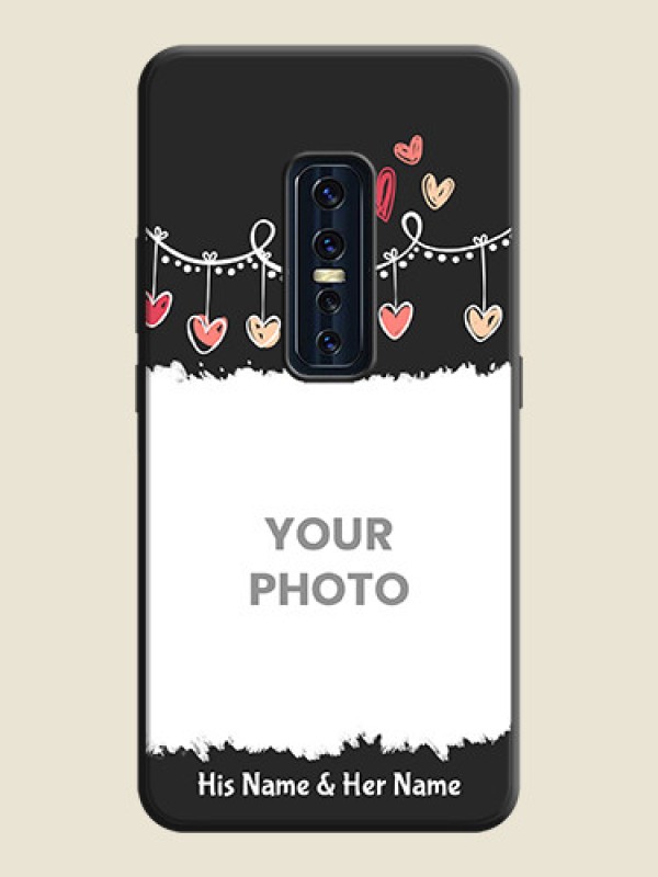 Custom Pink Love Hangings with Name on Space Black Custom Soft Matte Phone Cases - Vivo V17 Pro - alternate view