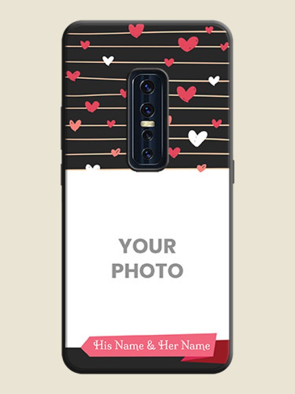 Custom Love Pattern with Name on Pink Ribbon  - Photo on Space Black Soft Matte Back Cover - Vivo V17 Pro - alternate view