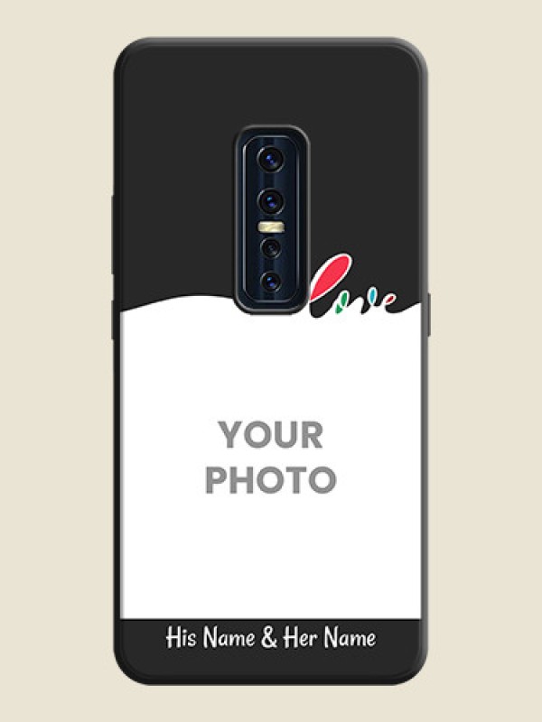 Custom Fall in Love Pattern with Picture - Photo on Space Black Soft Matte Mobile Case - Vivo V17 Pro - alternate view