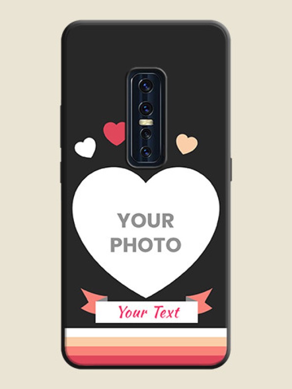 Custom Love Shaped Photo with Colorful Stripes on Personalised Space Black Soft Matte Cases - Vivo V17 Pro - alternate view
