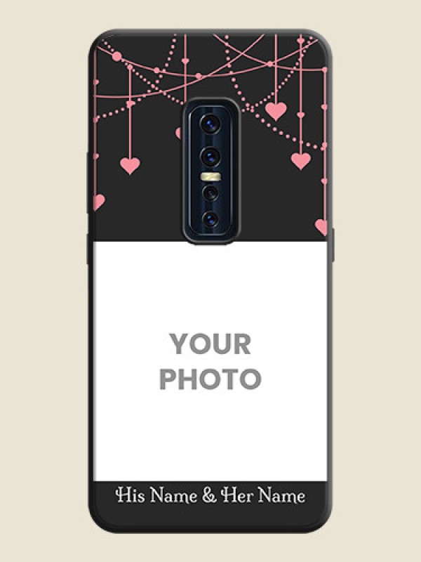 Custom Pink Love Hangings with Text on Space Black Custom Soft Matte Back Cover - Vivo V17 Pro - alternate view