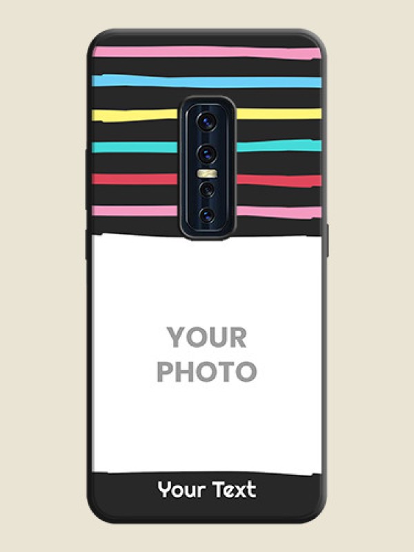 Custom Multicolor Lines with Image on Space Black Personalized Soft Matte Phone Covers - Vivo V17 Pro - alternate view