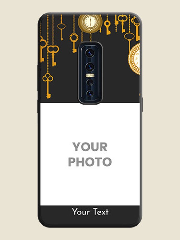 Custom Decorative Design with Text on Space Black Custom Soft Matte Back Cover - Vivo V17 Pro - alternate view