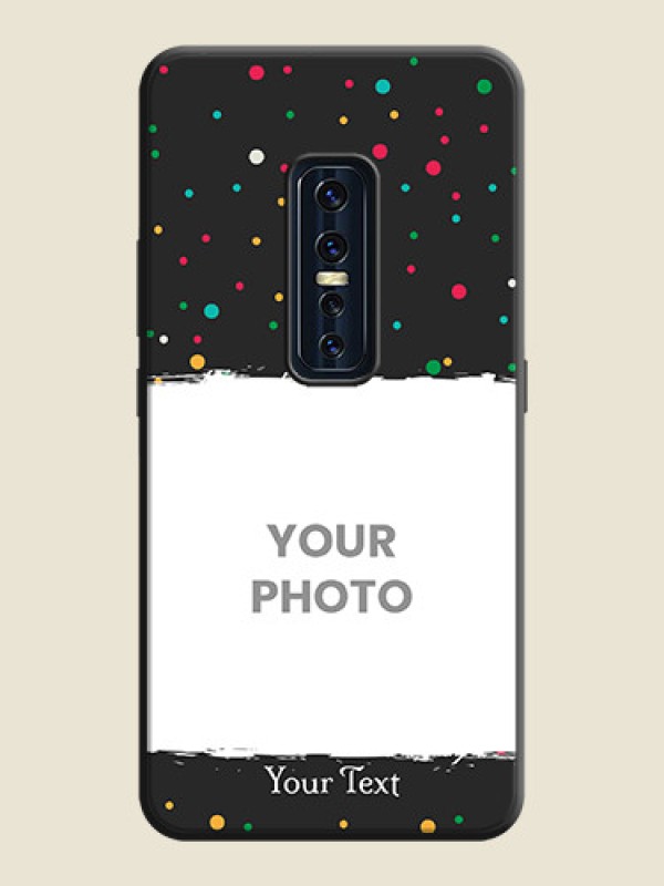 Custom Multicolor Dotted Pattern with Text on Space Black Custom Soft Matte Phone Back Cover - Vivo V17 Pro - alternate view