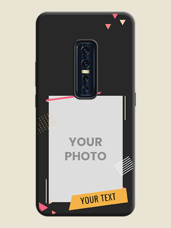 Custom Photo Frame with Triangle Small Dots - Photo on Space Black Soft Matte Back Cover - Vivo V17 Pro - alternate view
