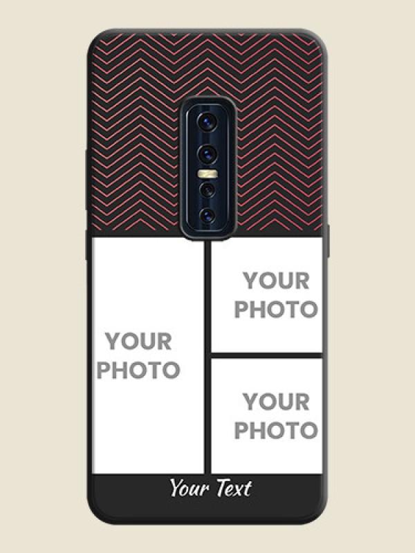 Custom Wave Pattern with 3 Image Holder on Space Black Custom Soft Matte Back Cover - Vivo V17 Pro - alternate view