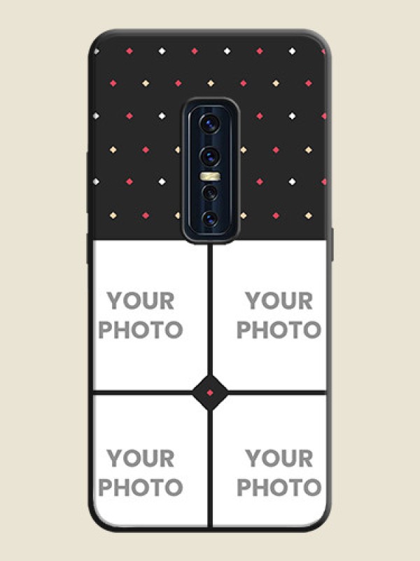 Custom Multicolor Dotted Pattern with 4 Image Holder on Space Black Custom Soft Matte Phone Cases - Vivo V17 Pro - alternate view